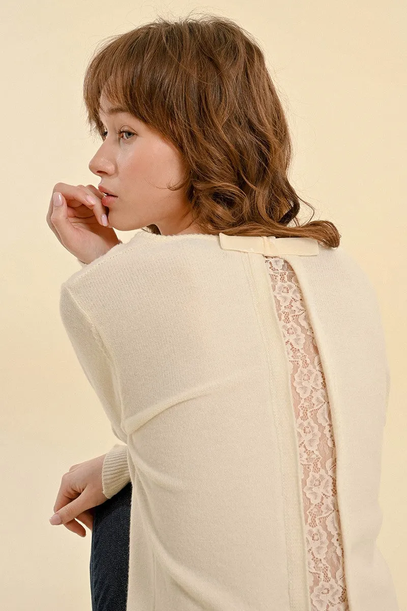 Molly Bracken V-Neck Jumper With Lace Back