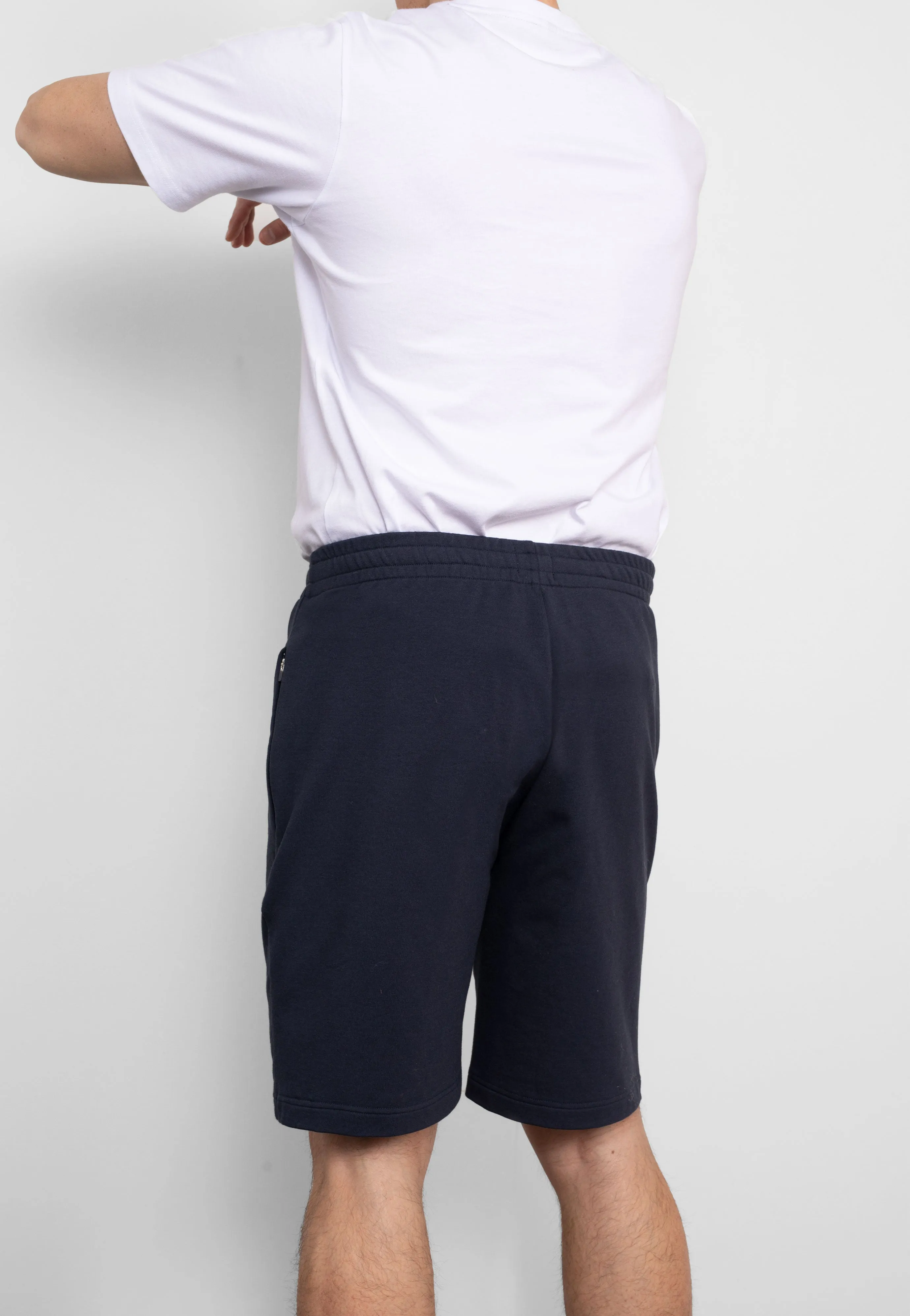 Navy Stretch Cotton Blend Sweat Shorts