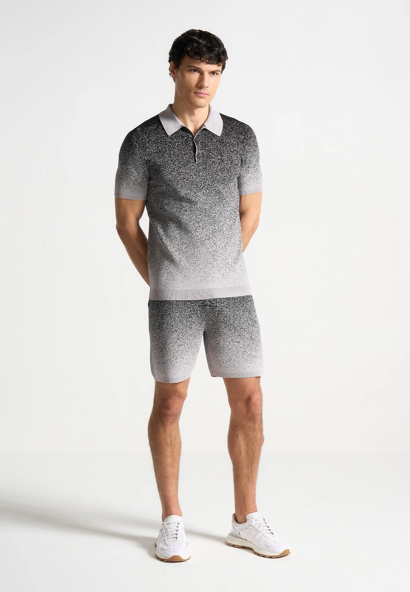 Ombré Knit Shorts - Grey/Black