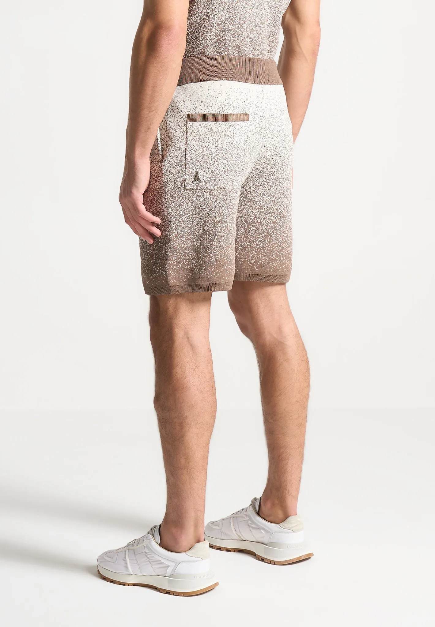 Ombré Knit Shorts - Taupe/White