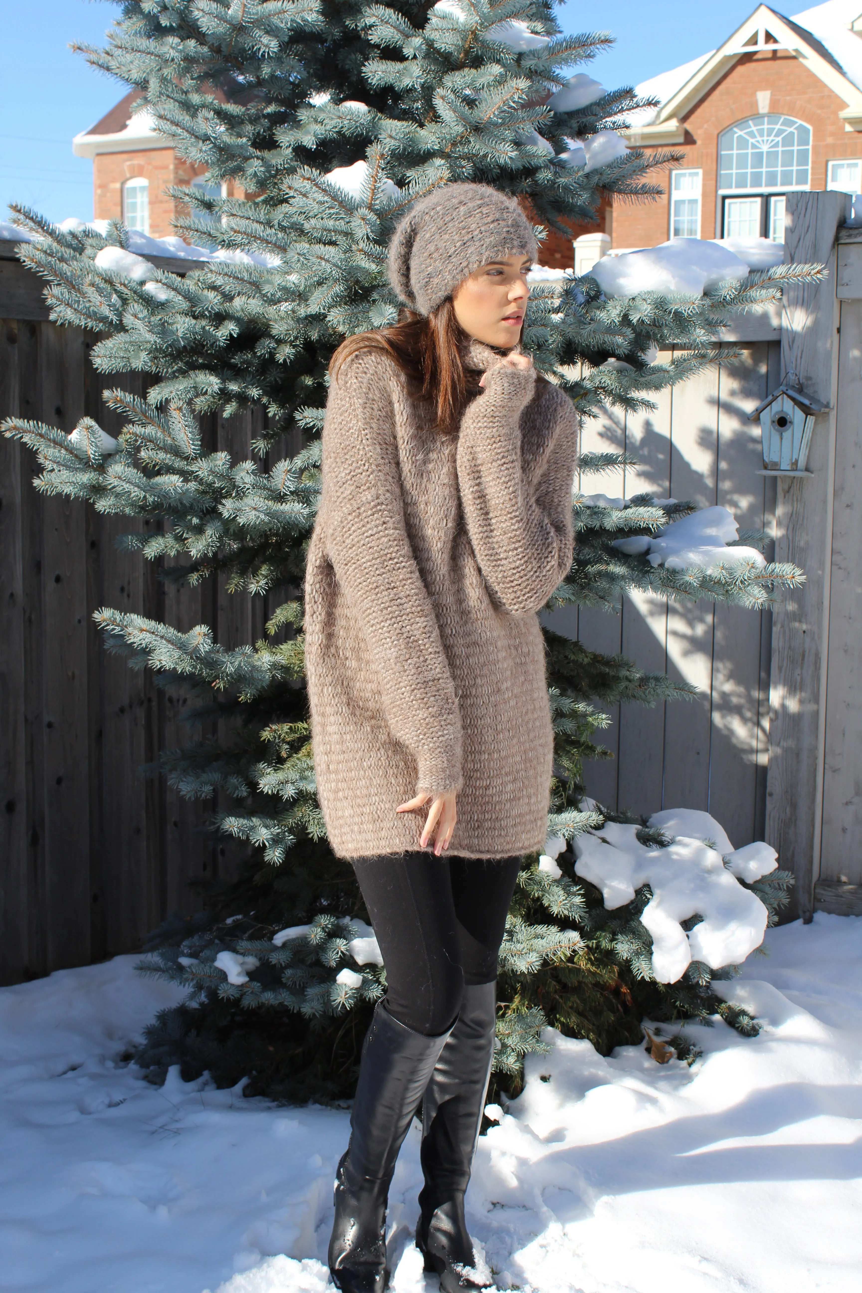 Oversized alpaca sweater dress