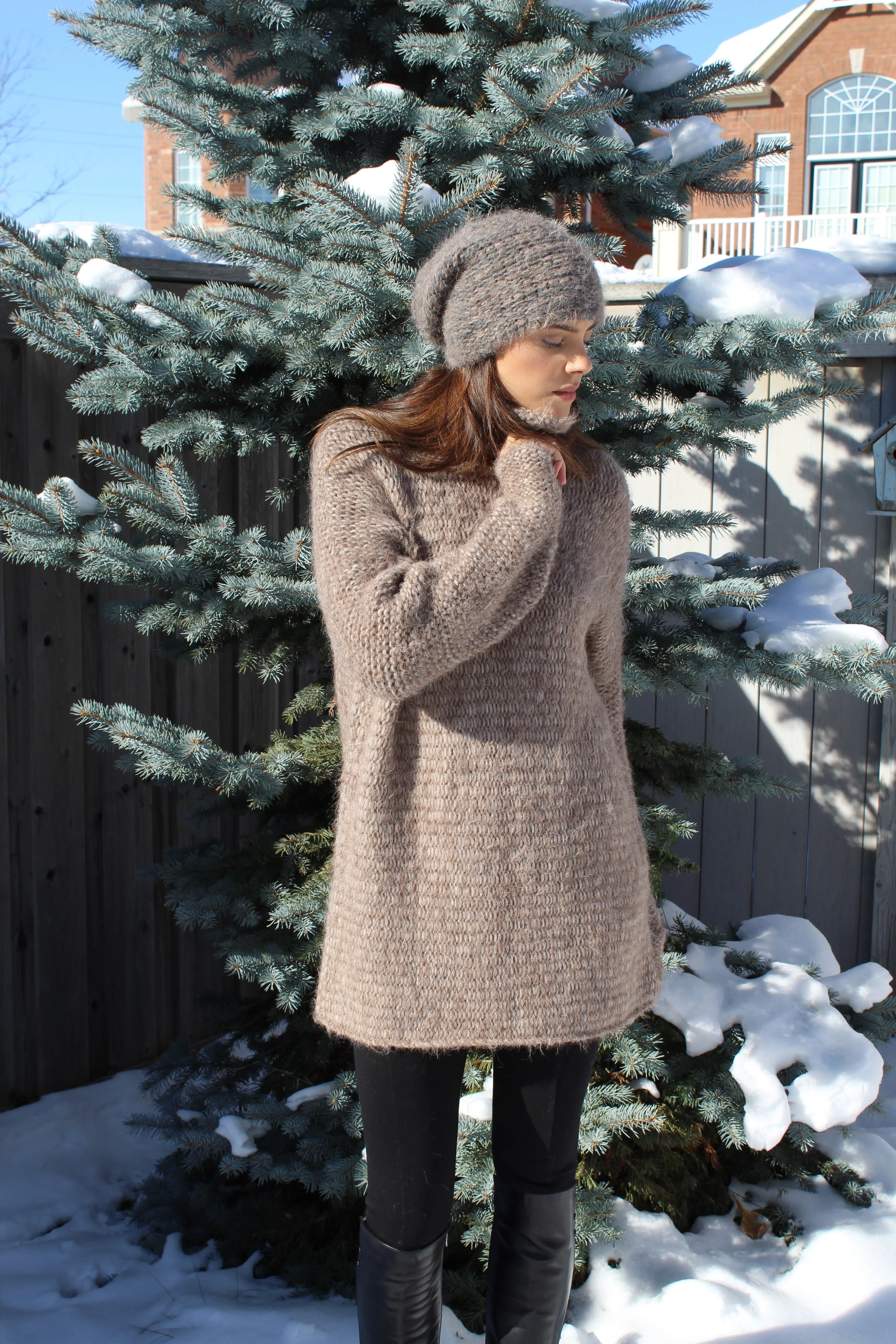 Oversized alpaca sweater dress