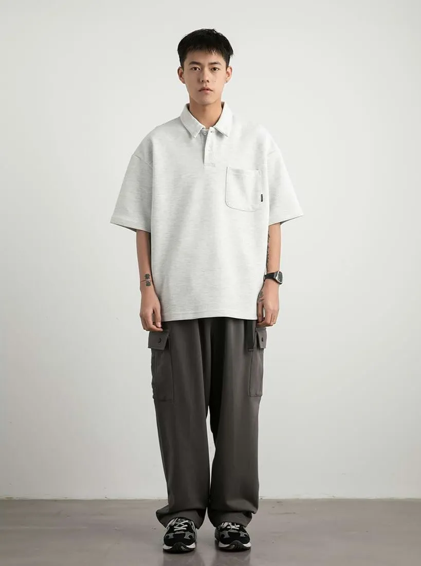 Oversized Polo Shirt with Pocket