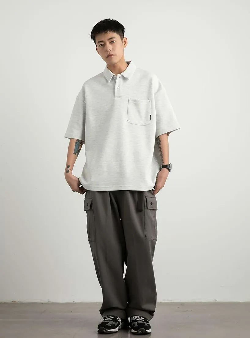 Oversized Polo Shirt with Pocket