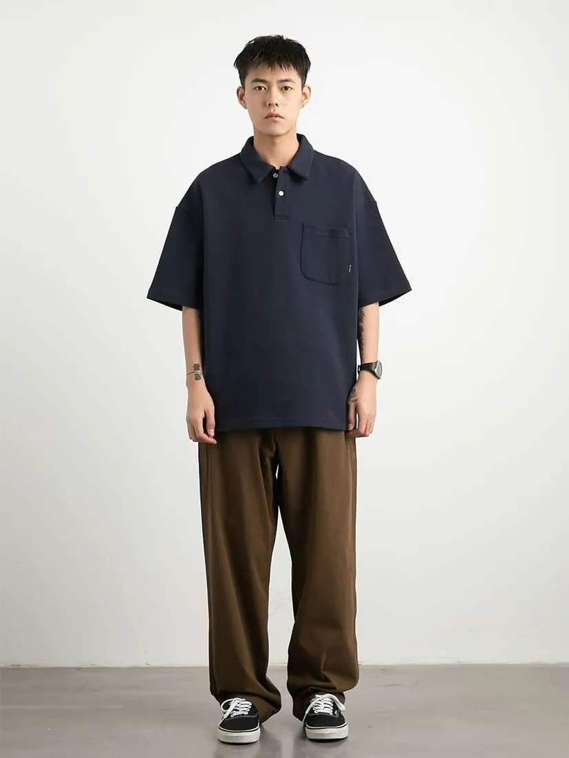 Oversized Polo Shirt with Pocket