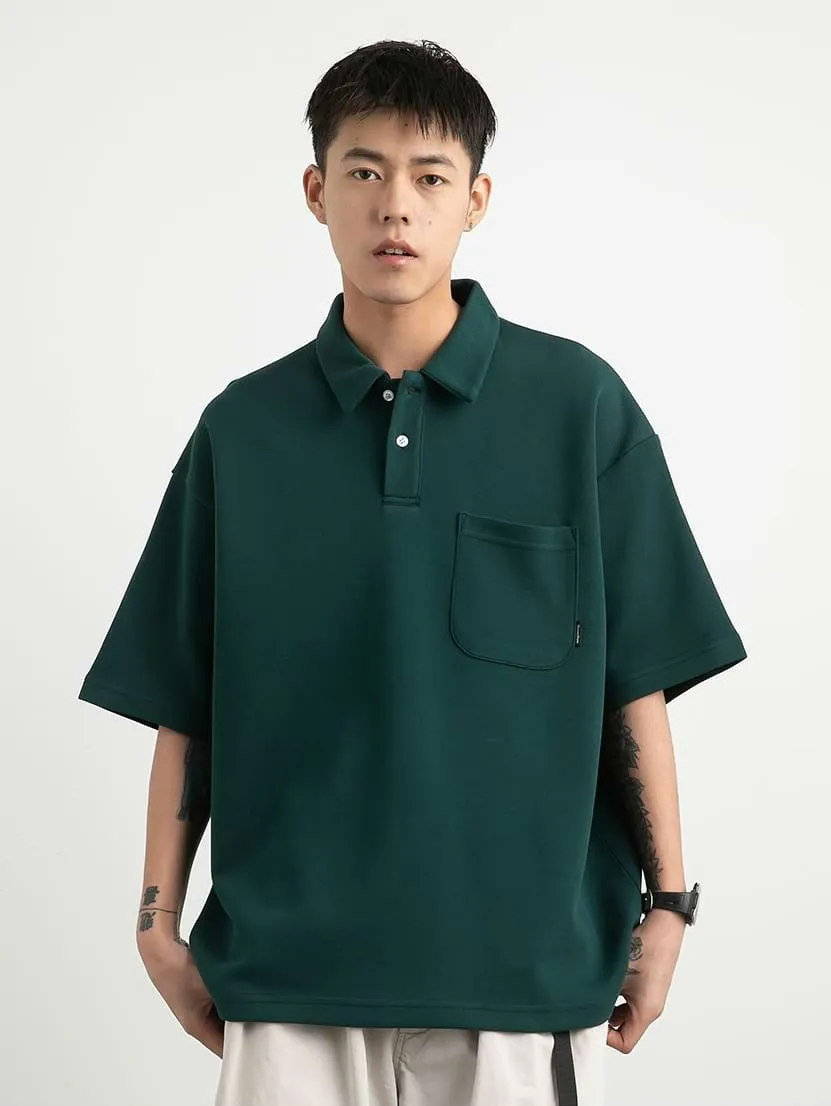 Oversized Polo Shirt with Pocket