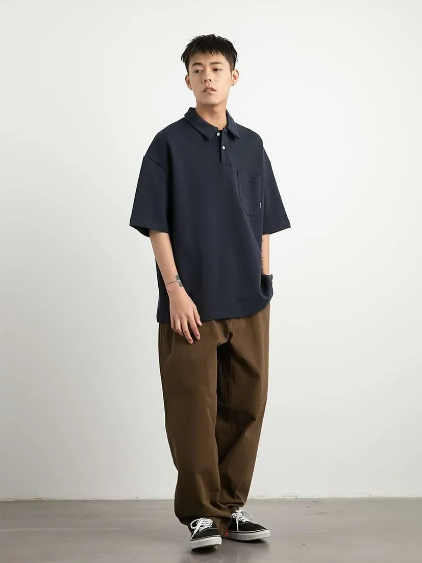 Oversized Polo Shirt with Pocket