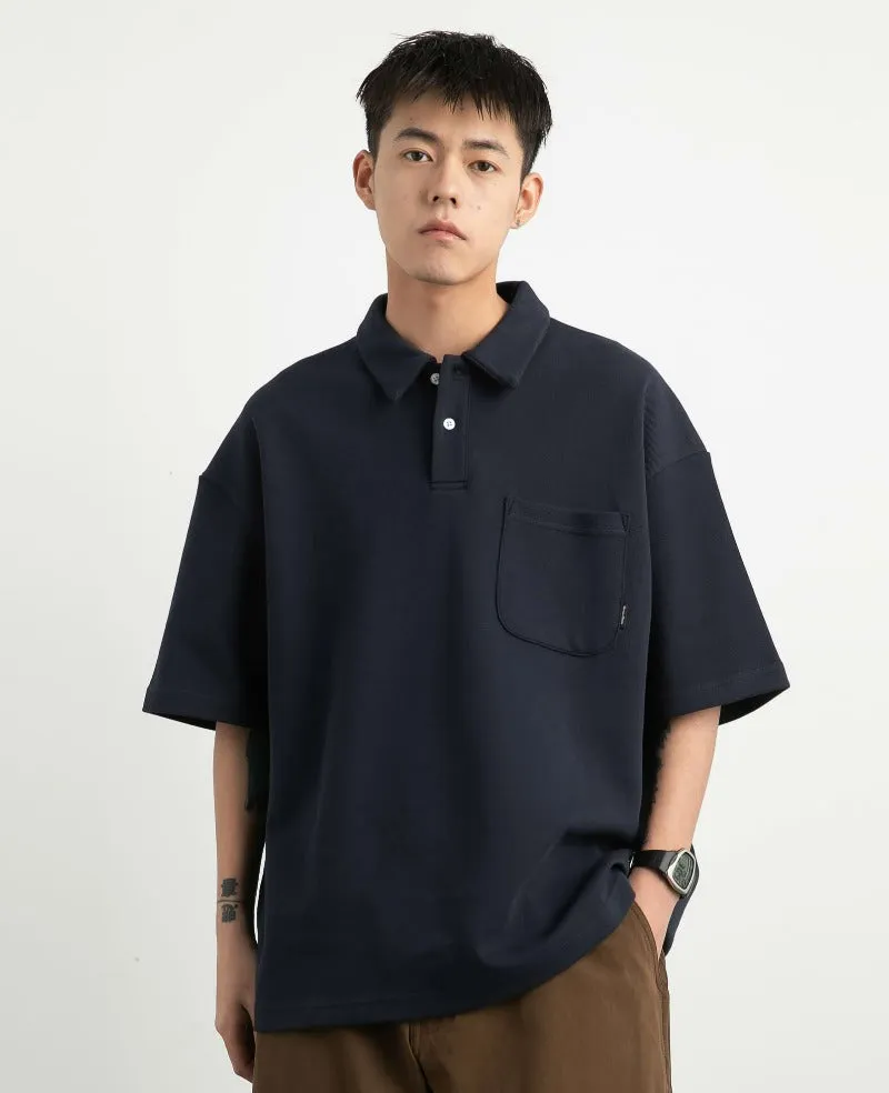 Oversized Polo Shirt with Pocket