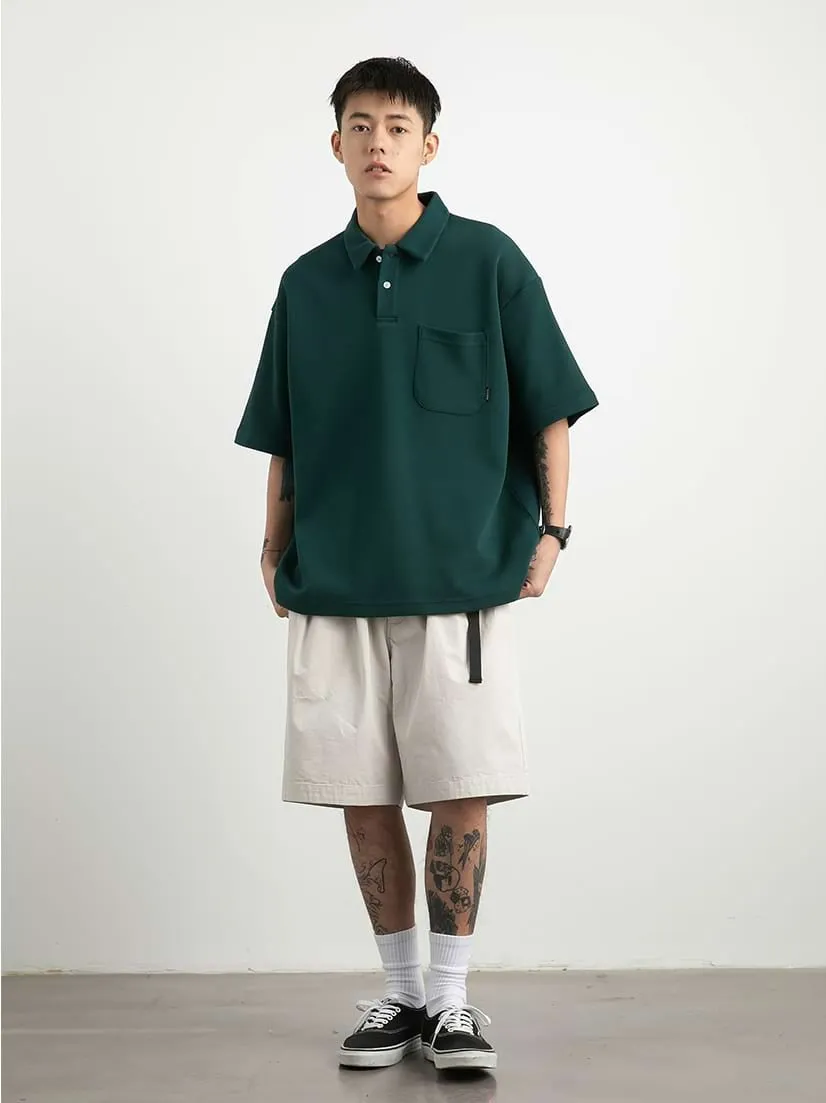 Oversized Polo Shirt with Pocket