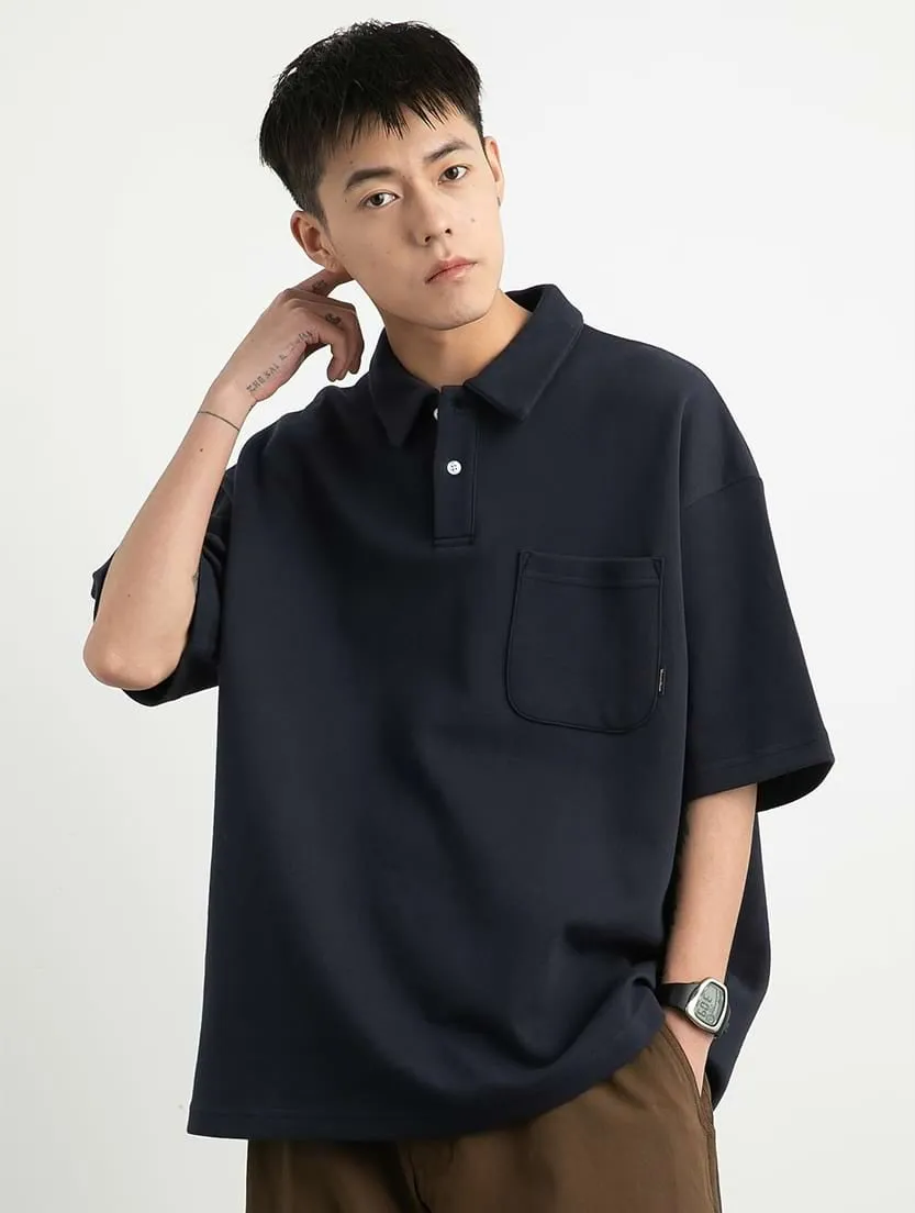 Oversized Polo Shirt with Pocket