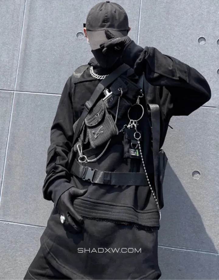 Oversized techwear hoodie