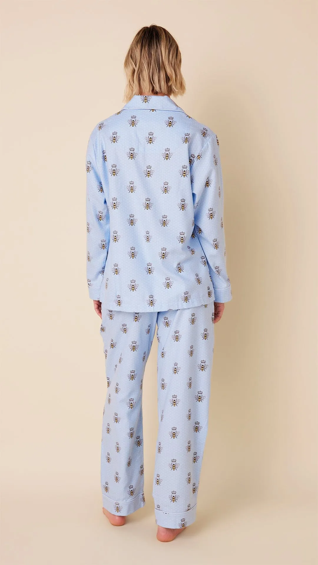 Queen Bee Flannel Pajama - Blue