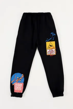 "KHABARDAR" HAND SCREEN PRINTED SWEATPANTS