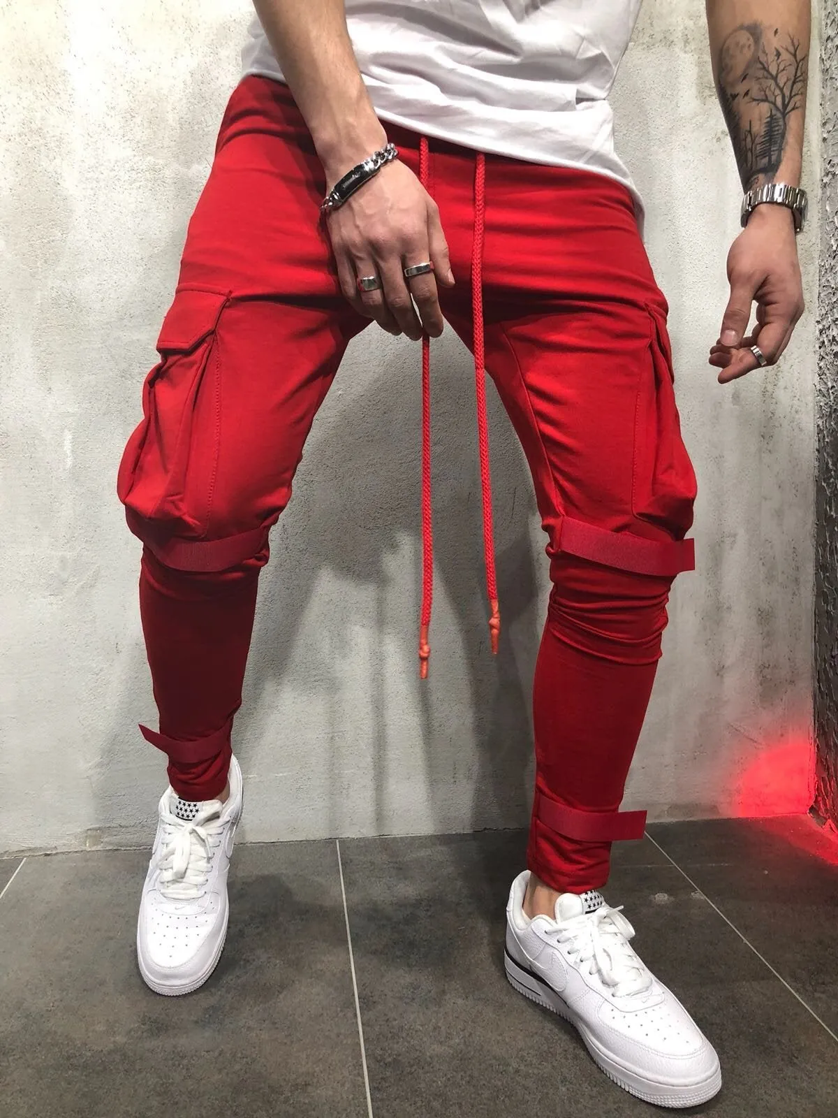 Red Jogger Pant A55 Streetwear Jogger Pants