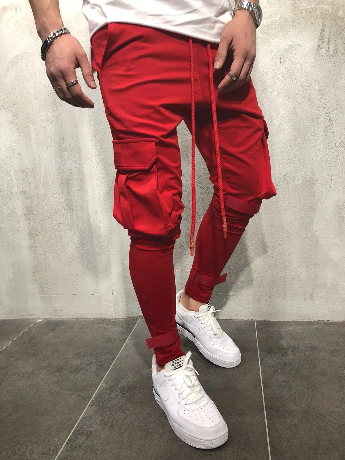 Red Jogger Pant A55 Streetwear Jogger Pants