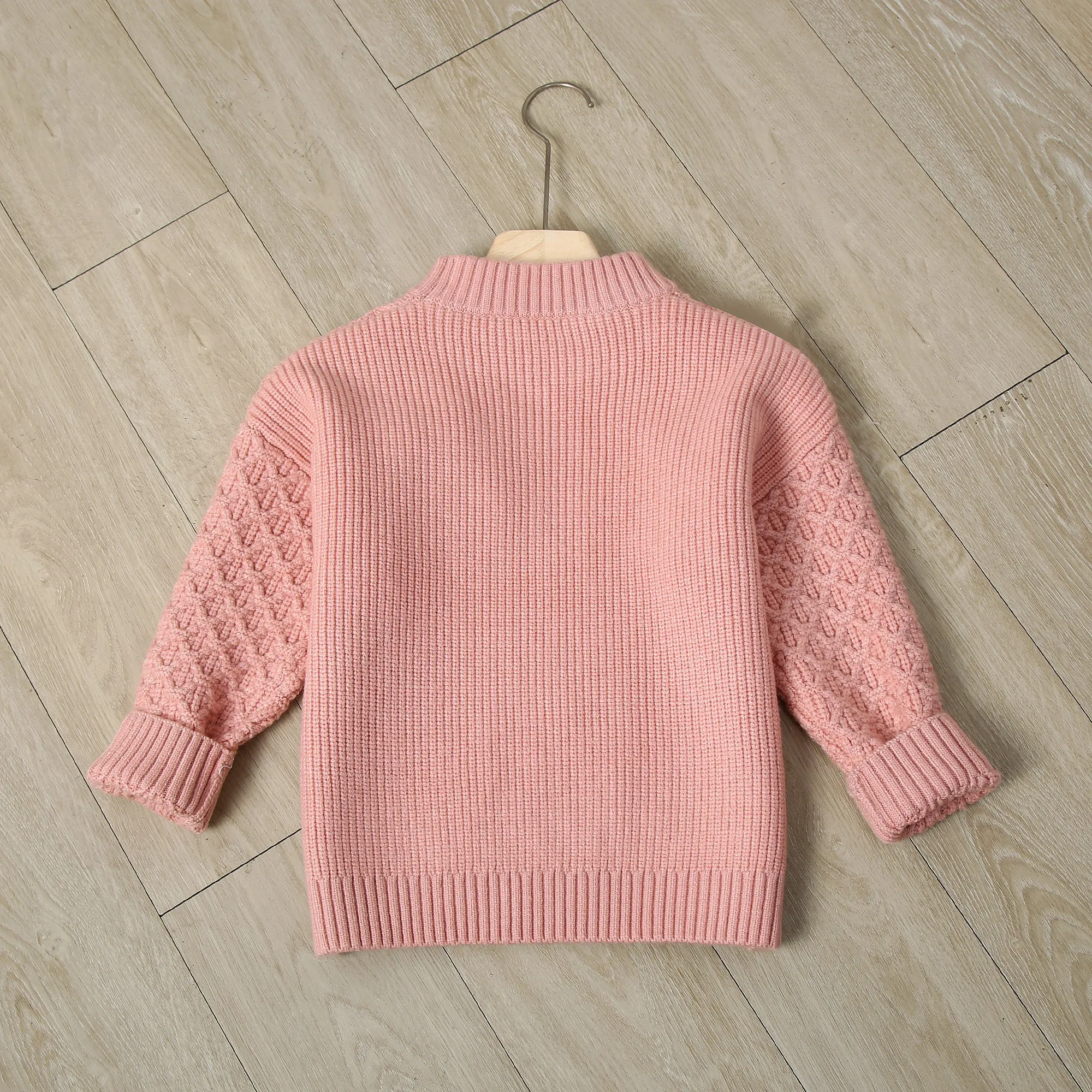 RH Kids Girls Turtle Neck Sweater Pullover Knit Ribbon Coat Winter Outfit 3-9Y RHK3003