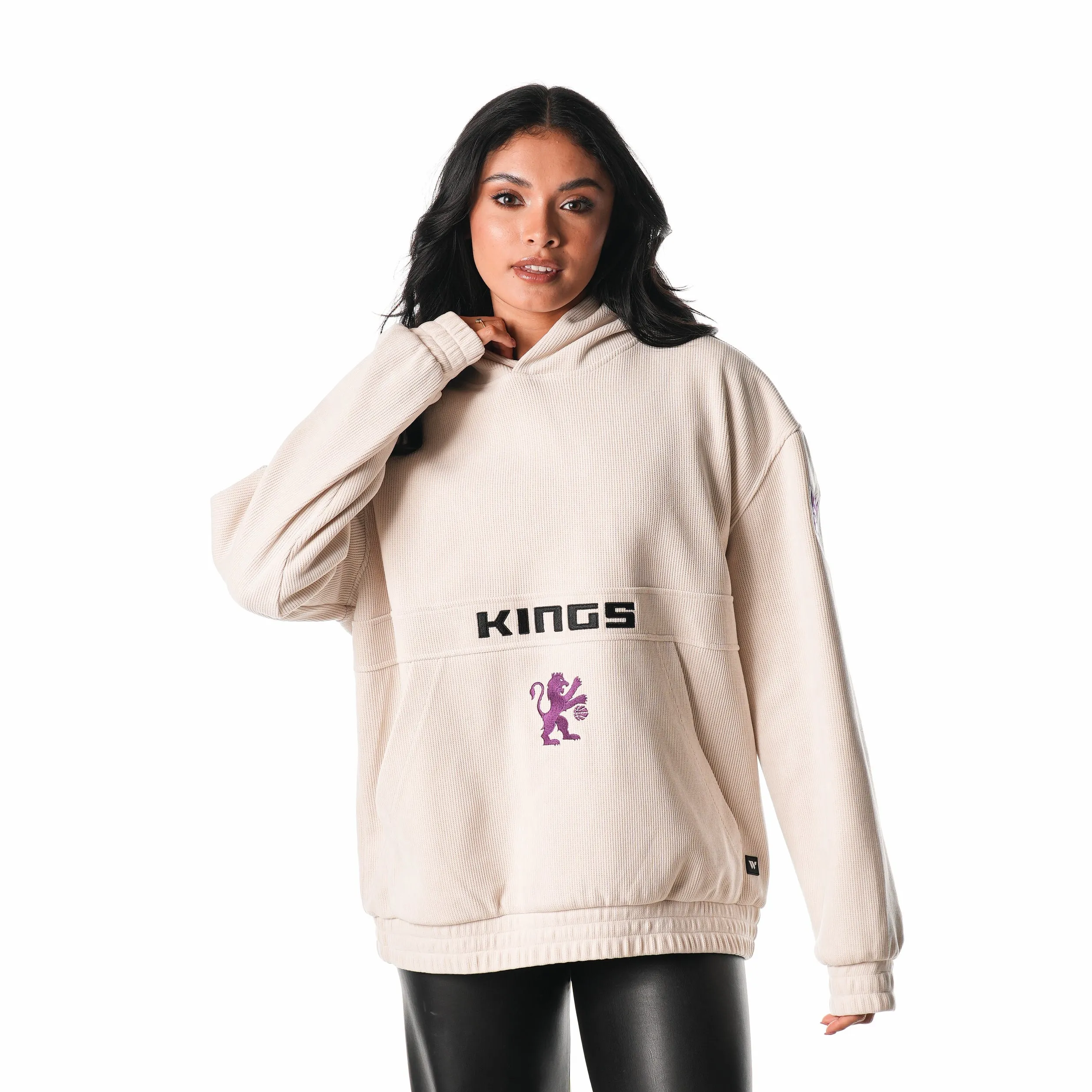 SACRAMENTO KINGS UNISEX CORDUROY HOODIE - CREAM