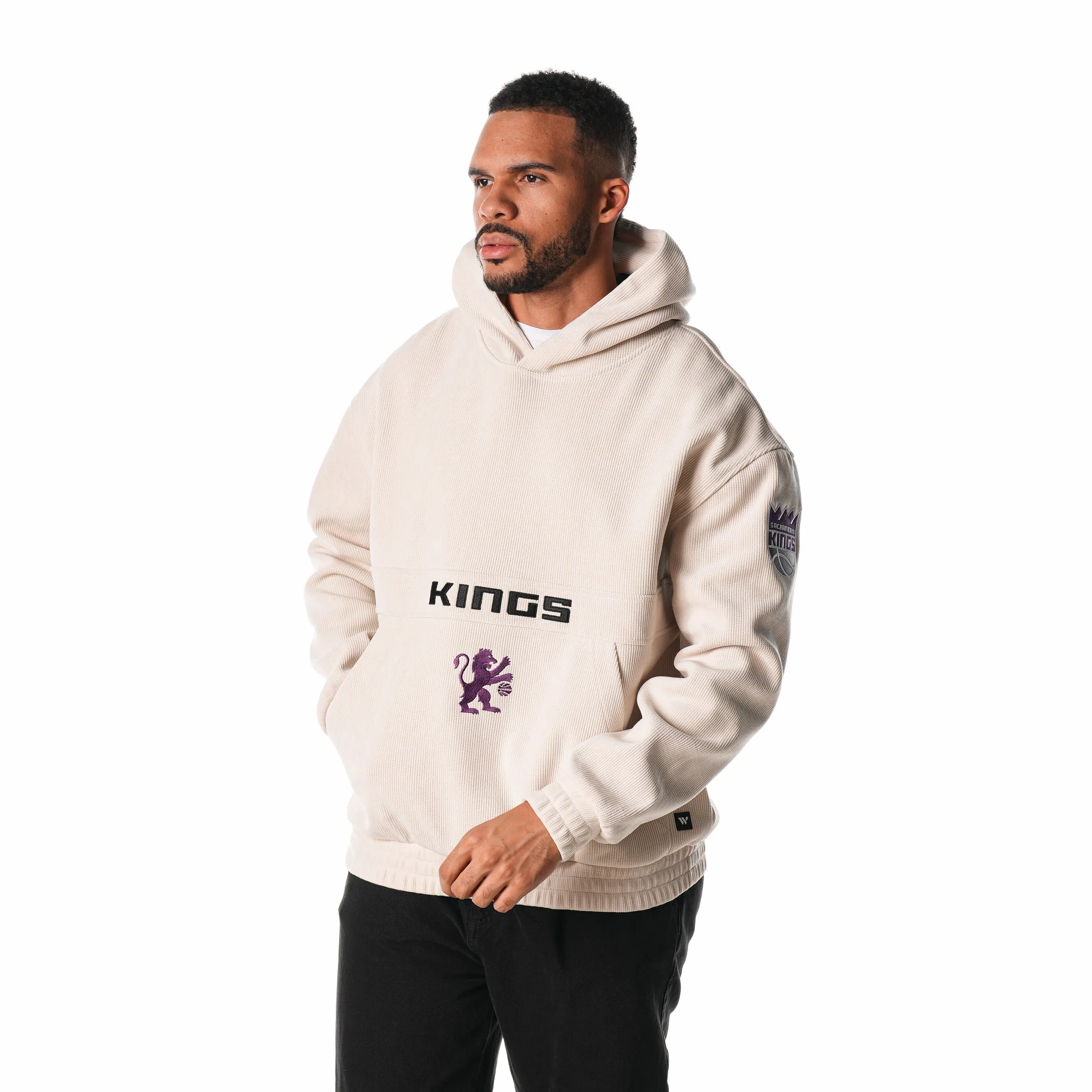 SACRAMENTO KINGS UNISEX CORDUROY HOODIE - CREAM