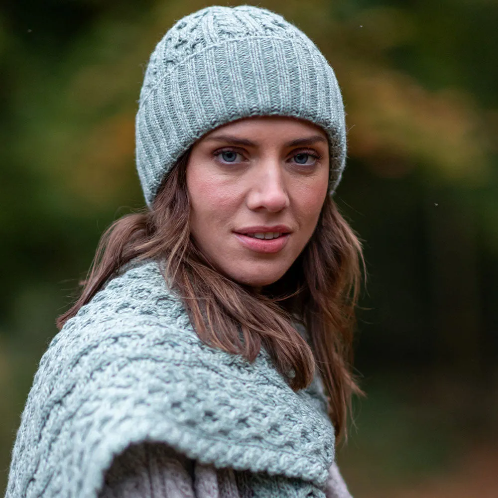 Sage Green Fiadh Aran Wool Hat