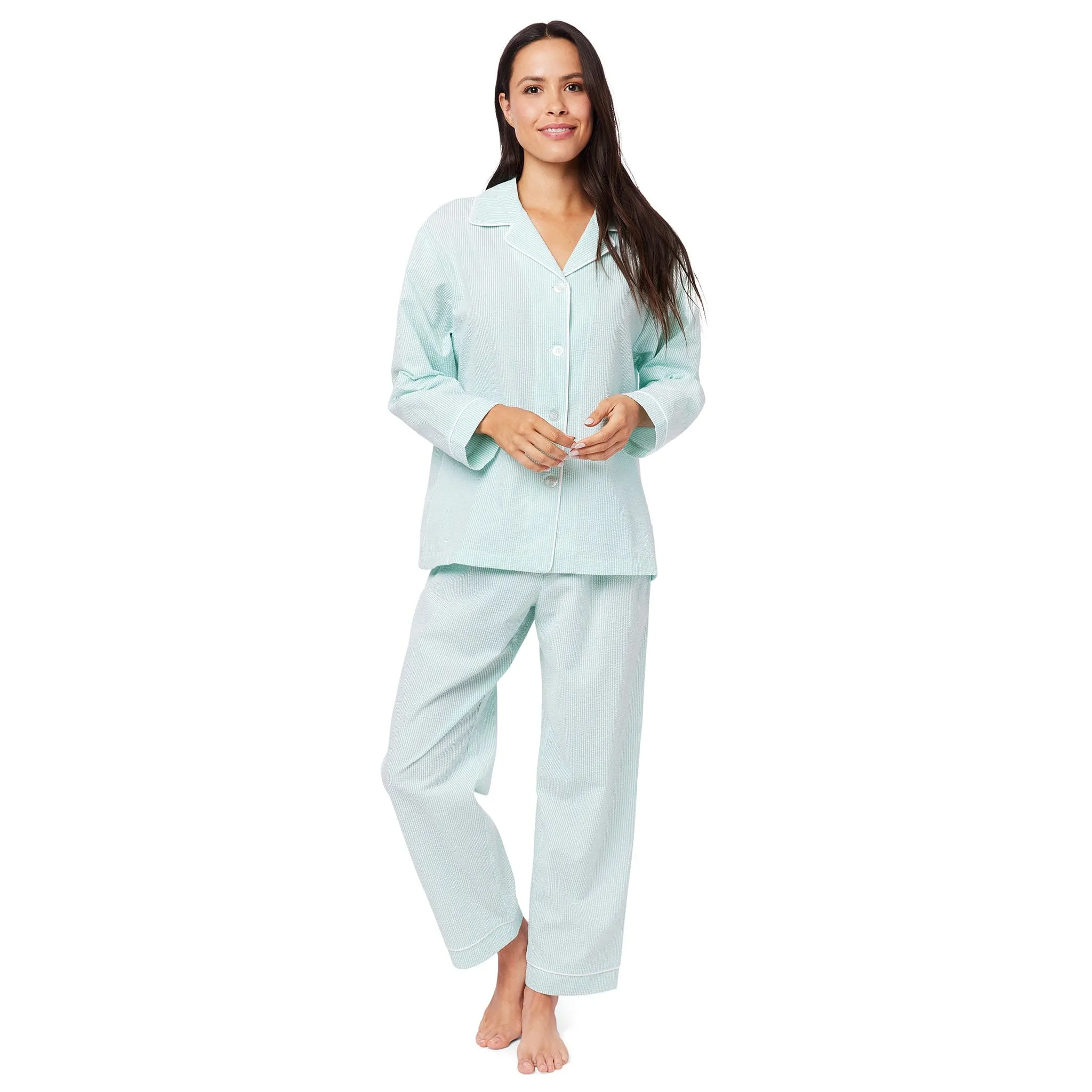 Seersucker Stripe Pajama - Mint