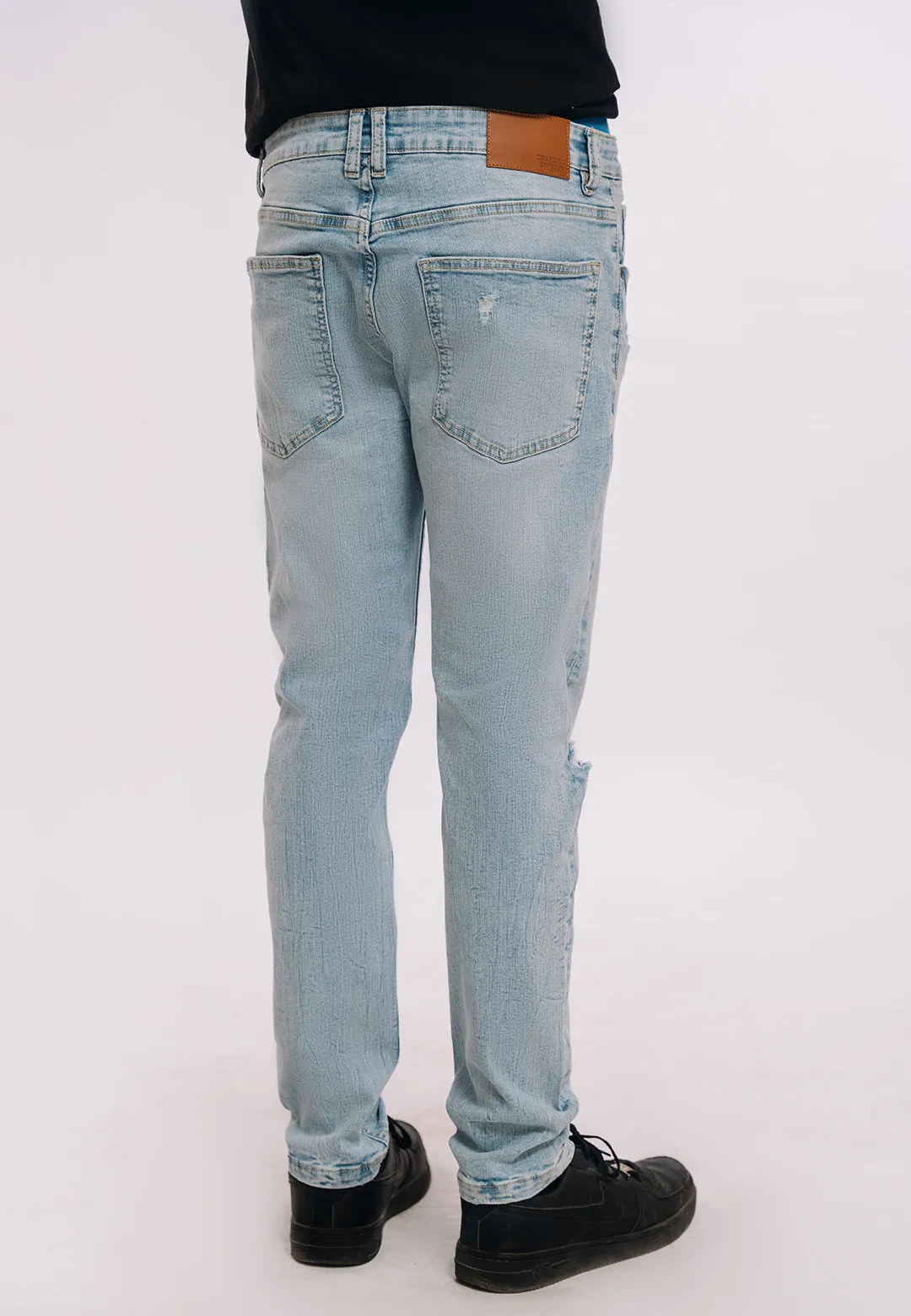 Skinny Fit Ripped Jeans - Light Blue Wash