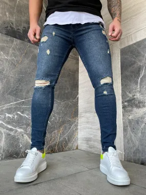 Sneakerjeans Blue Ripped Jeans DP140