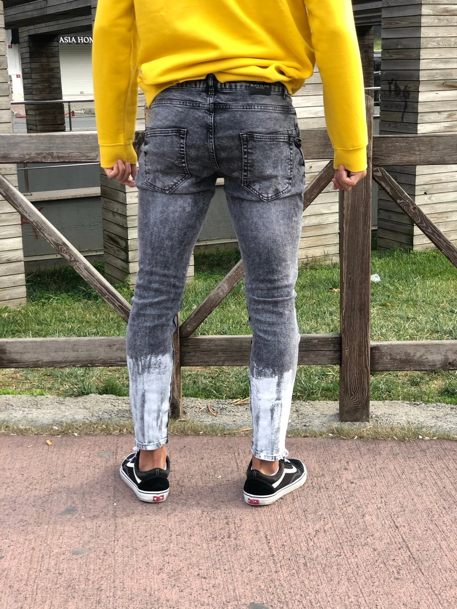 Sneakerjeans - Double Colour Ripped Skinny Jeans B159