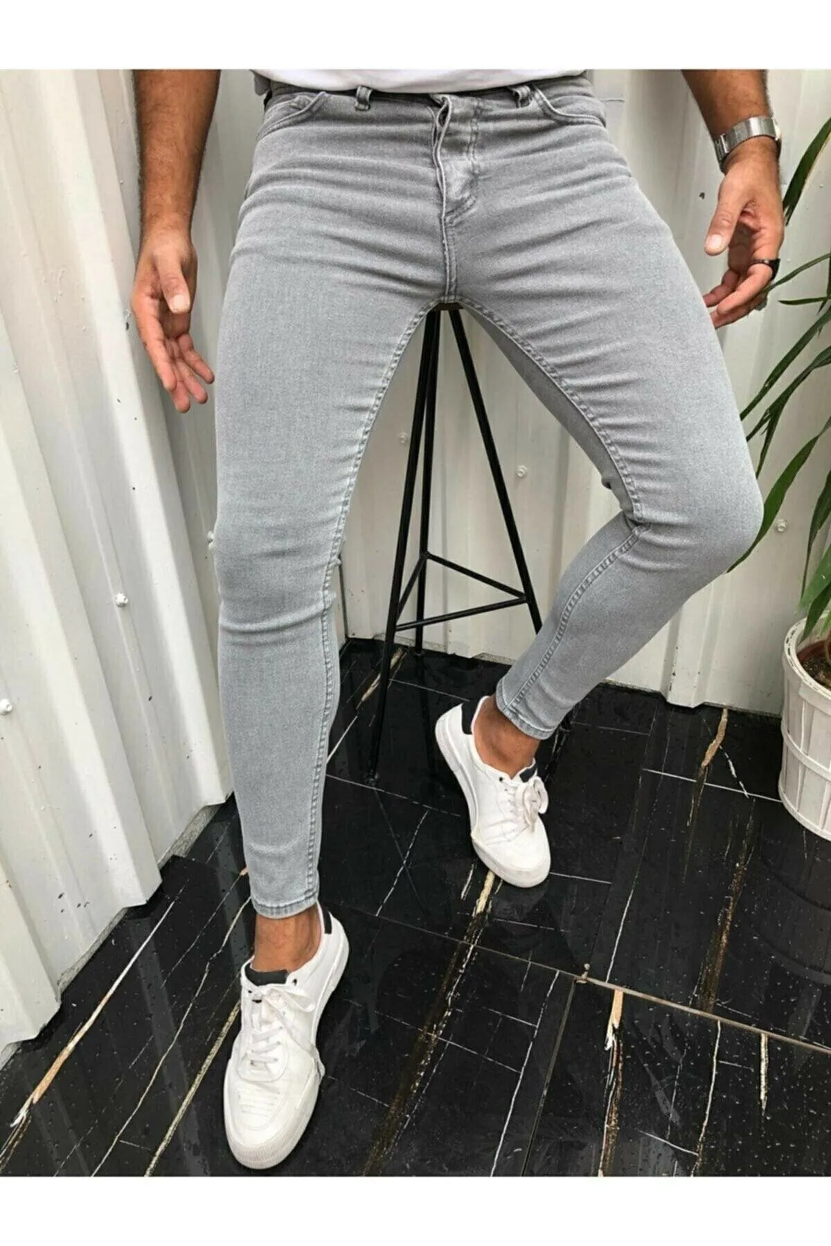 Sneakerjeans Light Gray Skinny Jeans MRT121