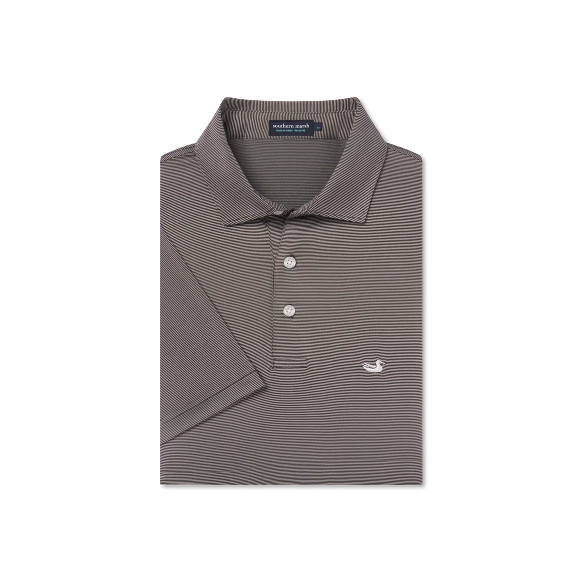 Southern Marsh-Bermuda Performance Polo - Wellington Stripe