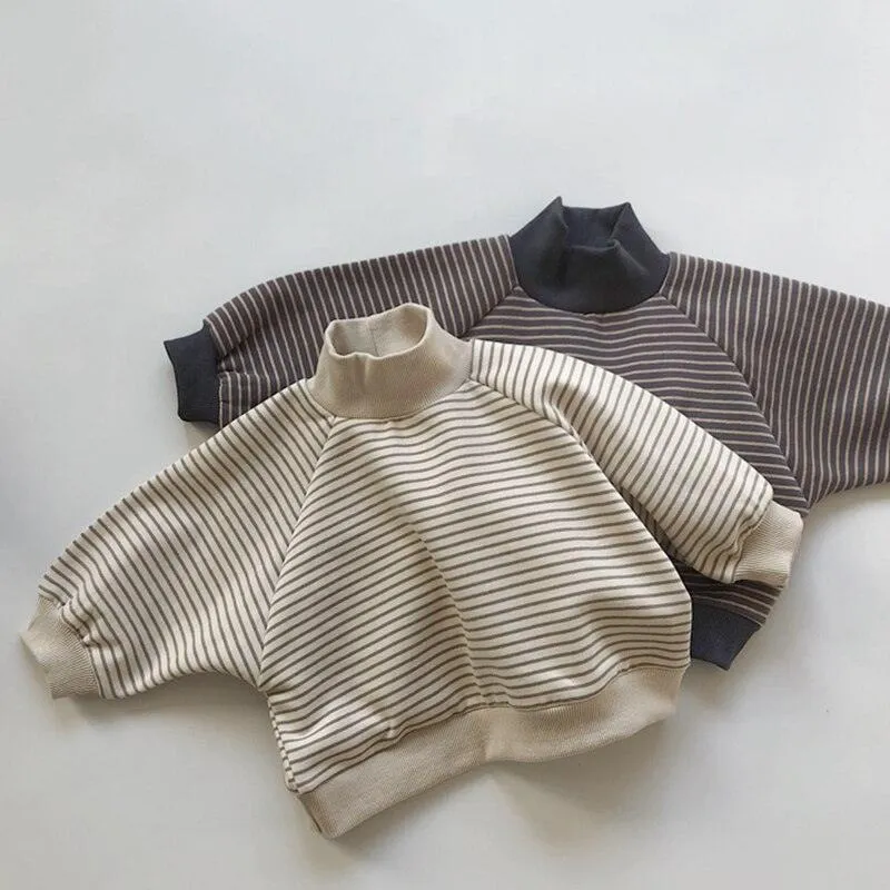 Striped Turtleneck Casual Sweater