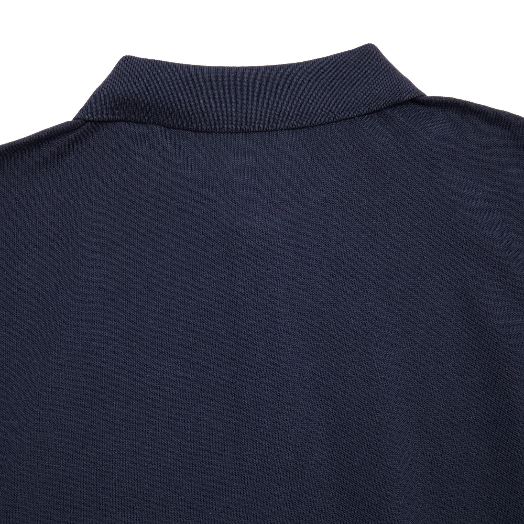 Sunspel Long Sleeve Piqué Polo Shirt in Navy