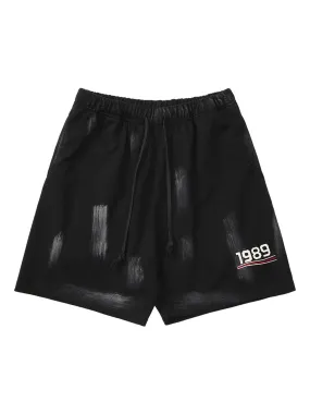 Thesupermade American Retro Spray Paint Casual Shorts