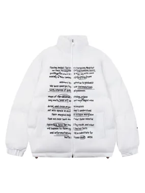 Thesupermade Handwritten Font Design Down Jacket