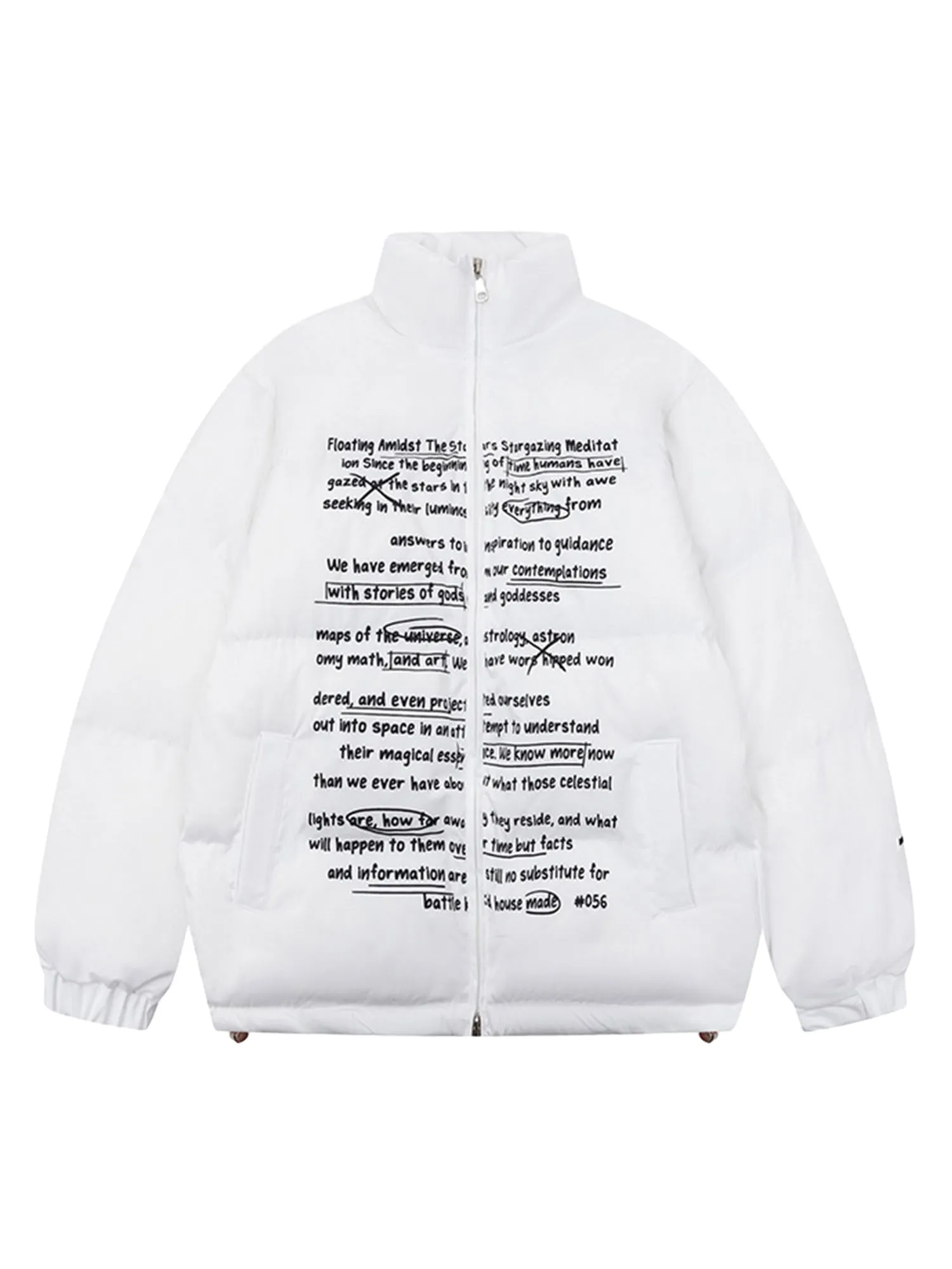 Thesupermade Handwritten Font Design Down Jacket