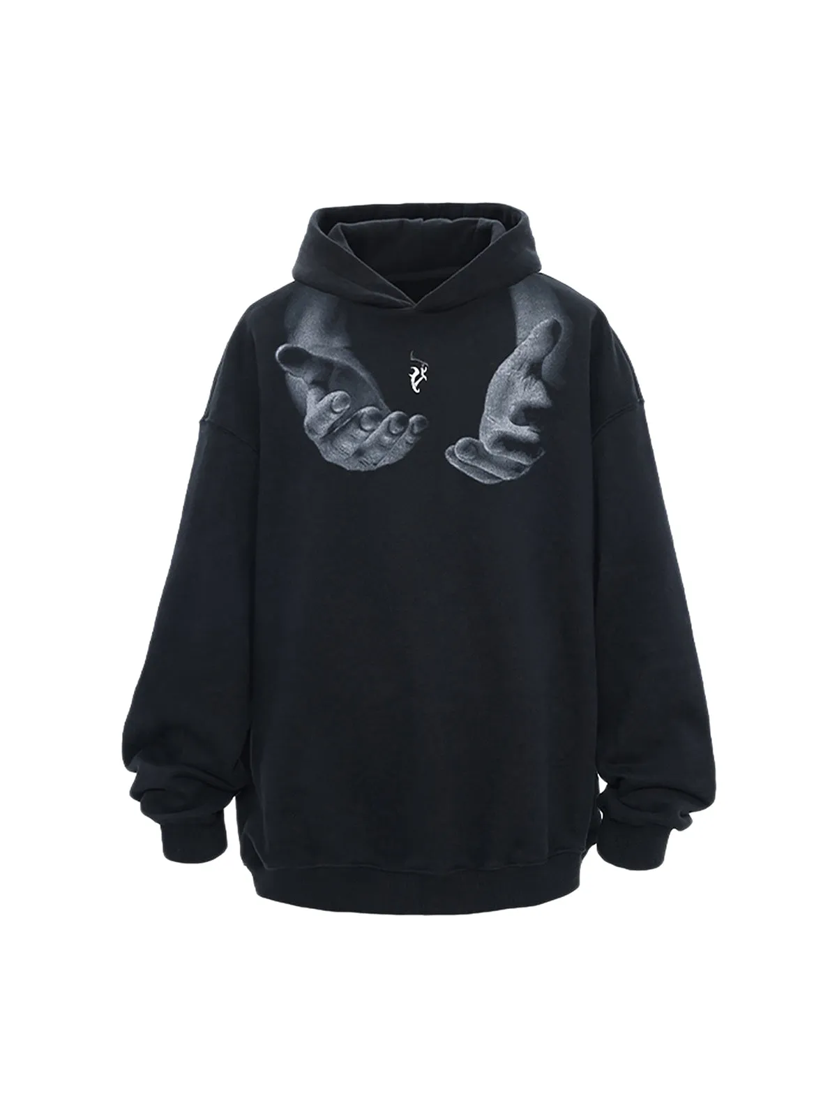 Thesupermade Monogram Embroidered Hand Print Hoodie - 1876