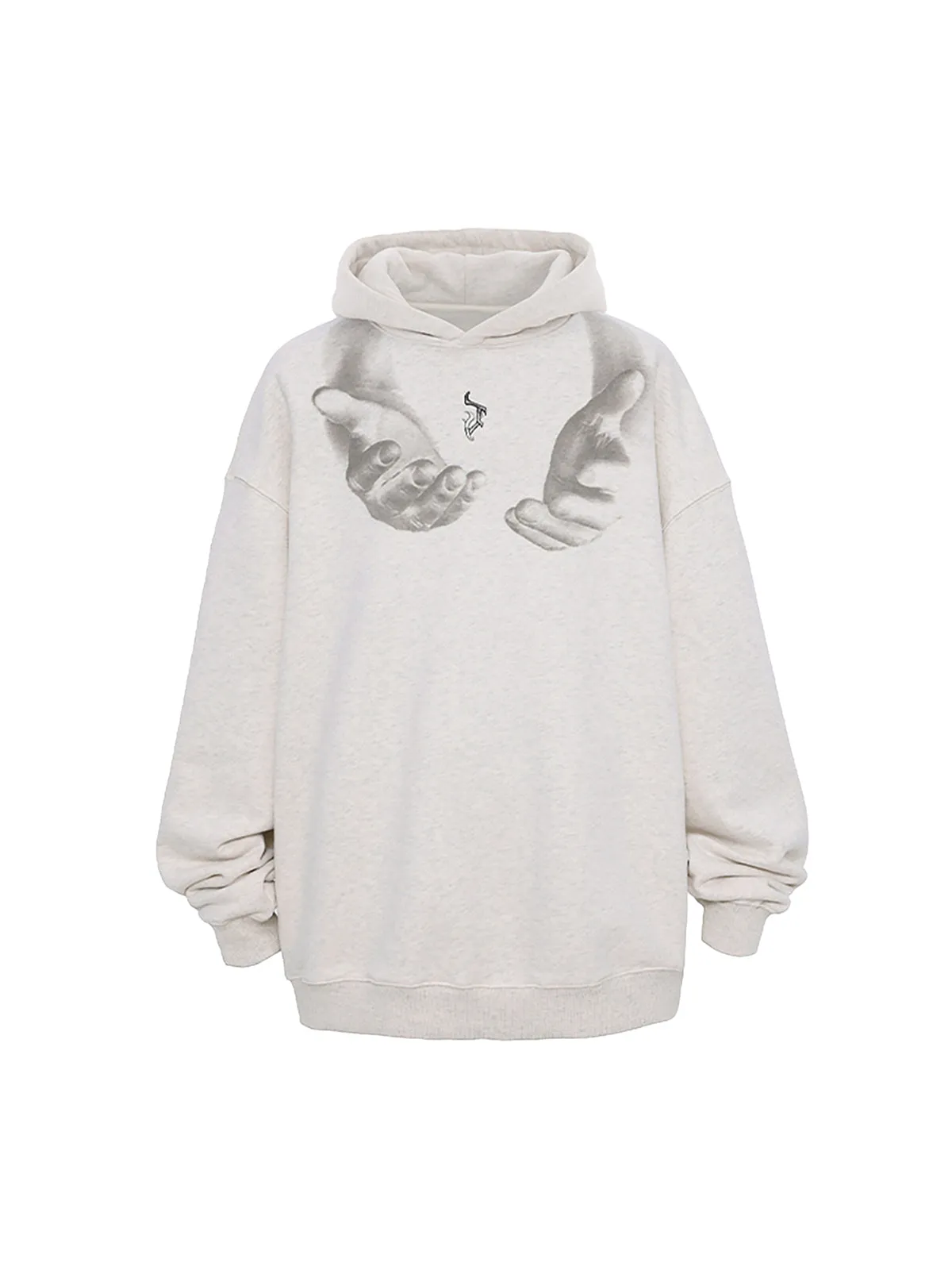 Thesupermade Monogram Embroidered Hand Print Hoodie - 1876