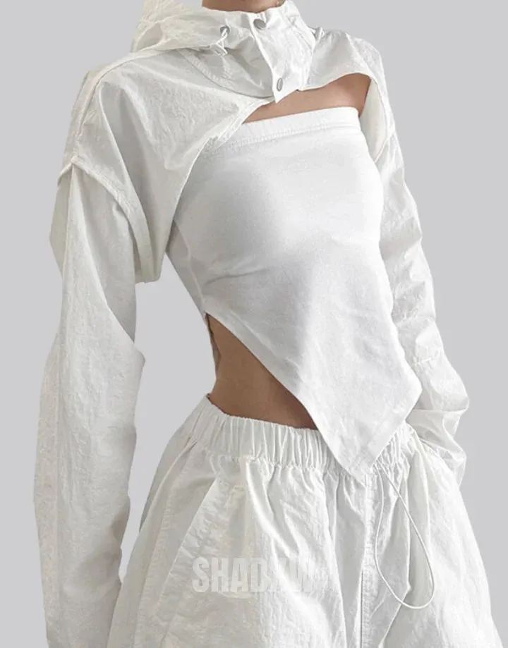 White Turtleneck Crop Top