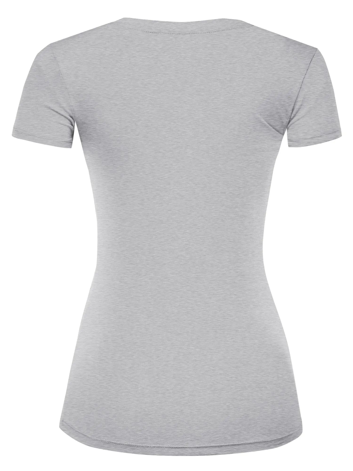 Women's Basic V Neck Solid Fitted Short Sleeve T-Shirt (FWT1001)