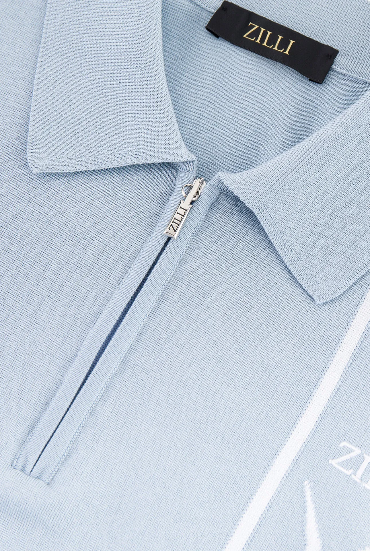 Zipped Polo Shirt with Zilli Lettering