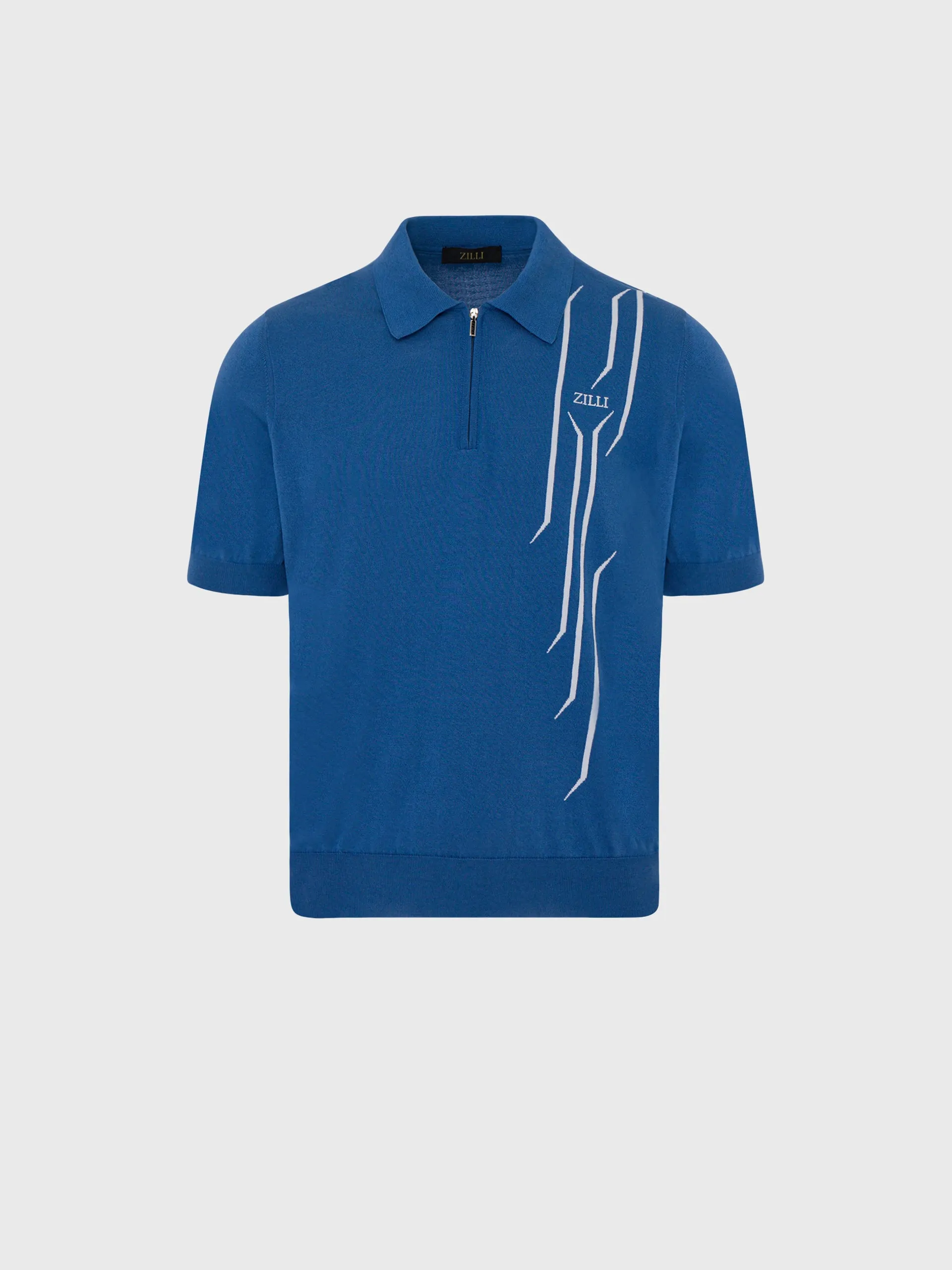 Zipped Polo Shirt with Zilli Lettering