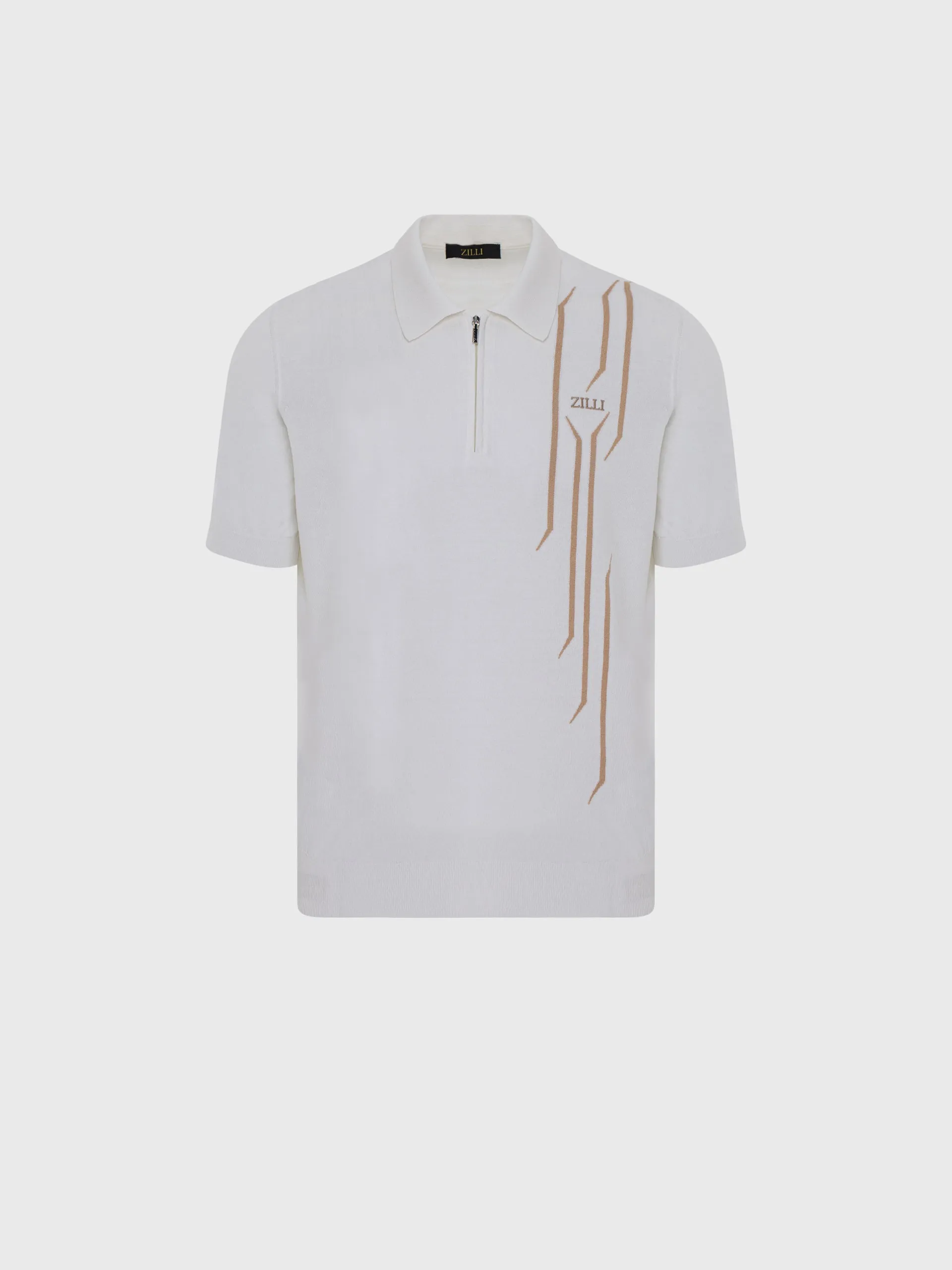 Zipped Polo Shirt with Zilli Lettering